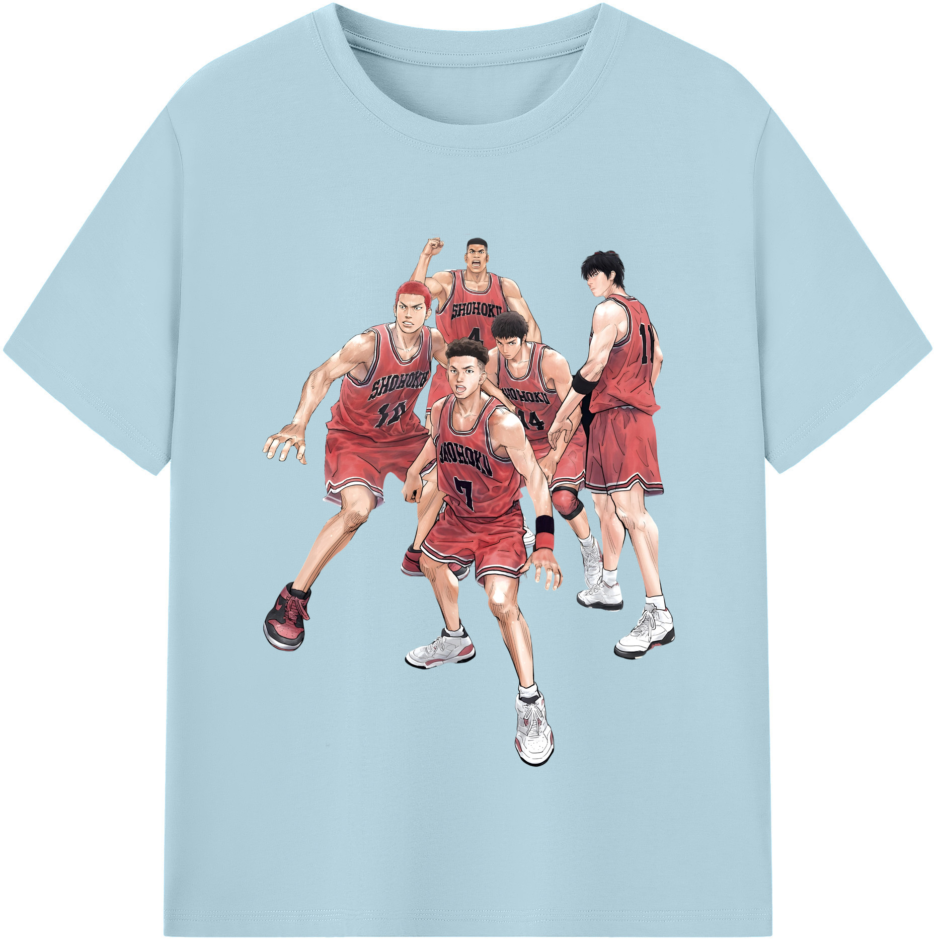 SLAM DUNK／スラムダンク 綿100％半袖Tシャツ（フロントプリント）